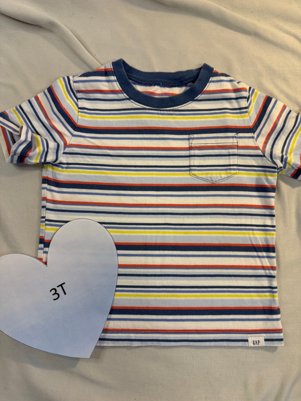 GAP Kids Colourful Striped Short Sleeve Tee with pocket